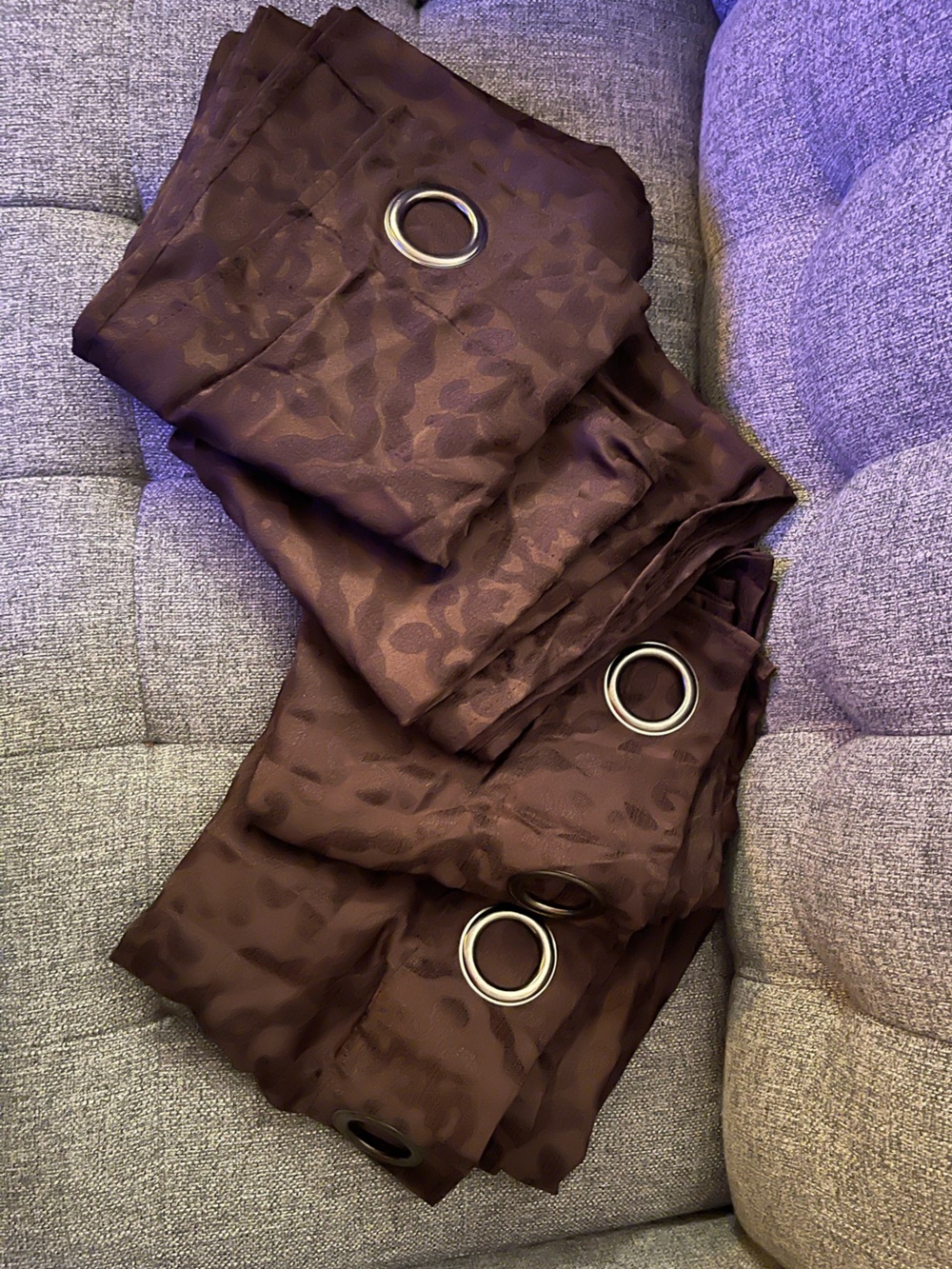Chocolate Brown Grommet Curtain 4 Panel